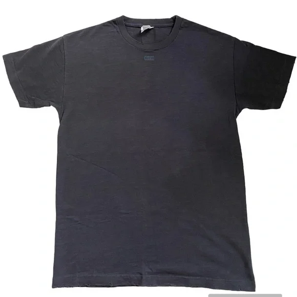 Kith Distressed Heavy Weight Black Cotton Short Sleeve T-Shirt Small Unisex